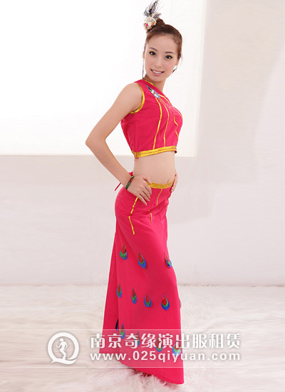孔雀舞舞蹈服,傣族舞舞蹈服,民族舞蹈服装NO:qynwdf(2)
